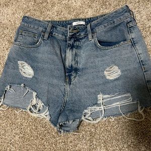 Forever 21 Distressed Jean Booty Shorts